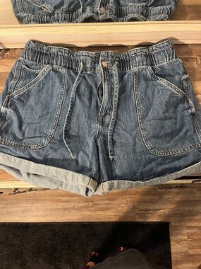 Maurices Blue Denim Drawstring Shorts